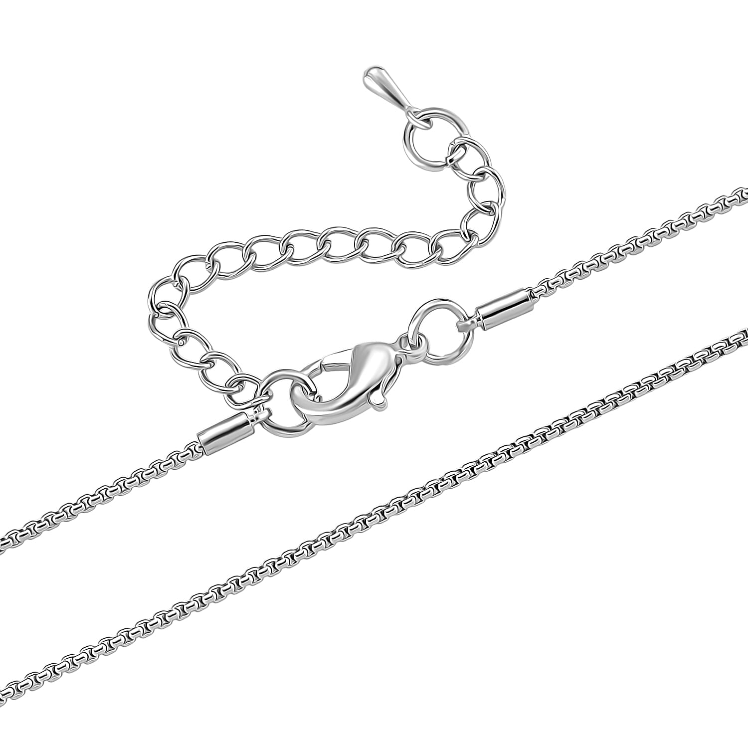 Designer Inspired- Blue Crystal Pendant with Chain (Size 20 - 2 Ext)