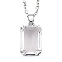 Austrian Purple Crystal Solitaire Pendant with Chain (Size 20-2 Ext) with Lobster Clasp in White Tone
