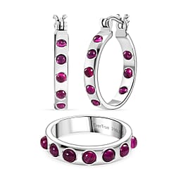 EverTrue 2 Piece Set - J Hoop Half Hoop Earring & Band Ring
