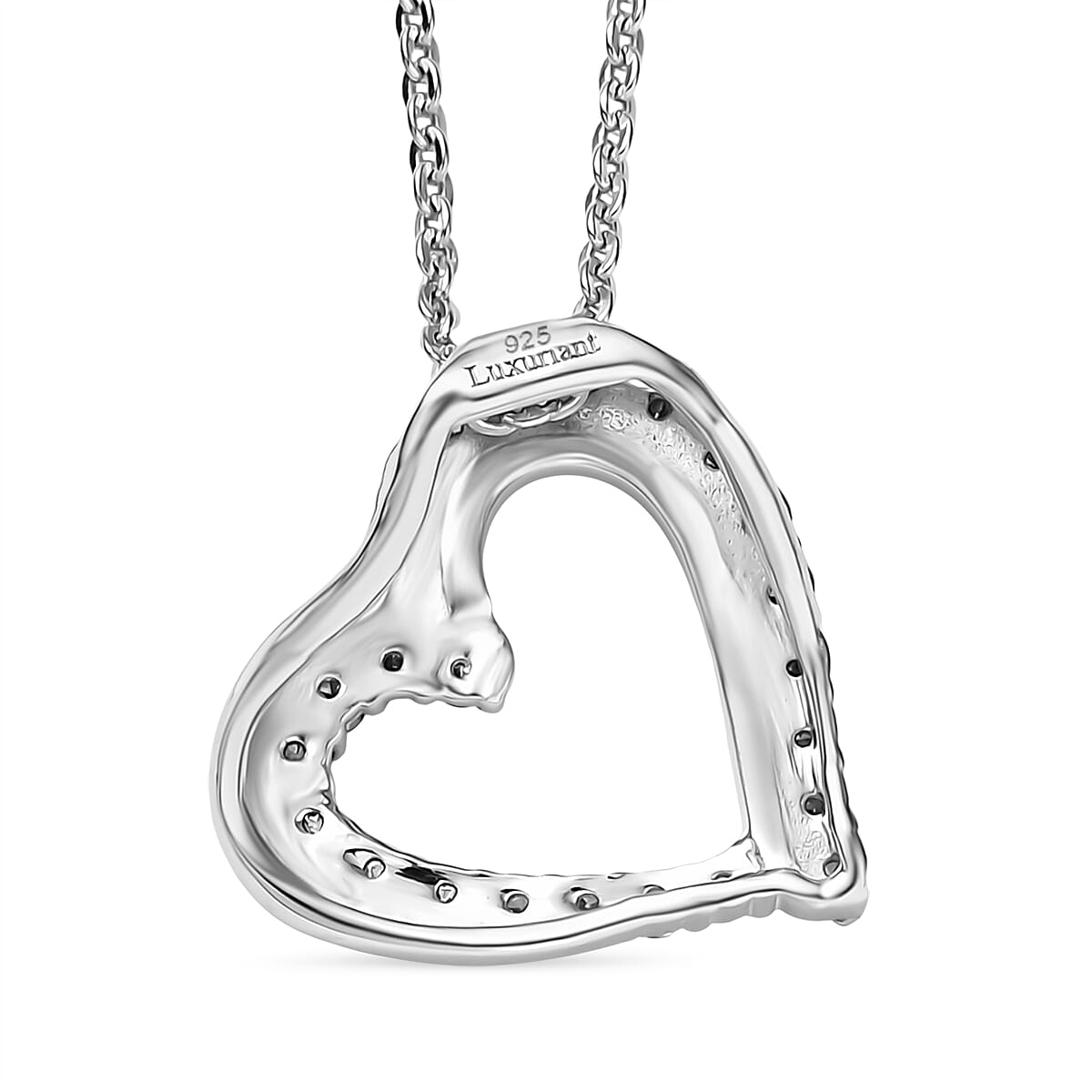 Luxuriant Diamond Lab Grown Diamond Open Heart Pendant with Chain (Size 20) in 18K Vermeil Yellow Gold Plated & Rhodium Overlay Sterling Silver Luxuriant Diamond Lab Grown Diamond Open Heart Pendant with Chain (Size 20) in 18K Vermeil Yellow Gold Plated & Rhodium Overlay Sterling Silver