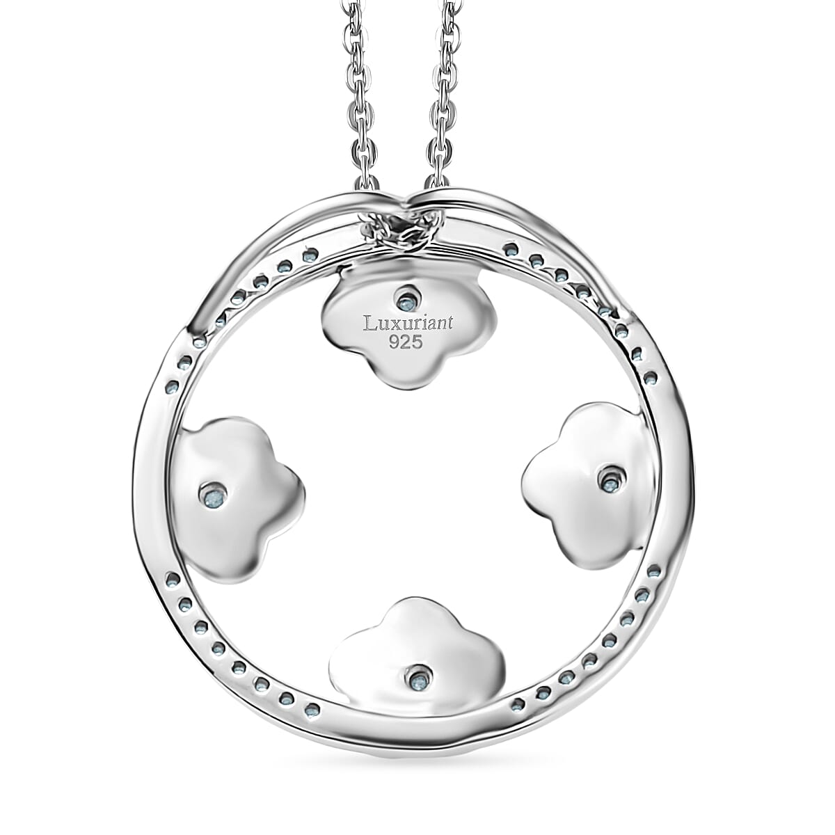 Lab Grown Diamond (SI-GH) Pendant with Chain (Size 20) in 18K Vermail Yellow Gold, Rose Gold & Rhodium Plated Sterling Silver