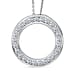 LUXURIANT 1 Ct. Lab Grown Diamond Circle of Life Pendant with Chain (Size 20) in Rhodium Overlay Sterling Silver