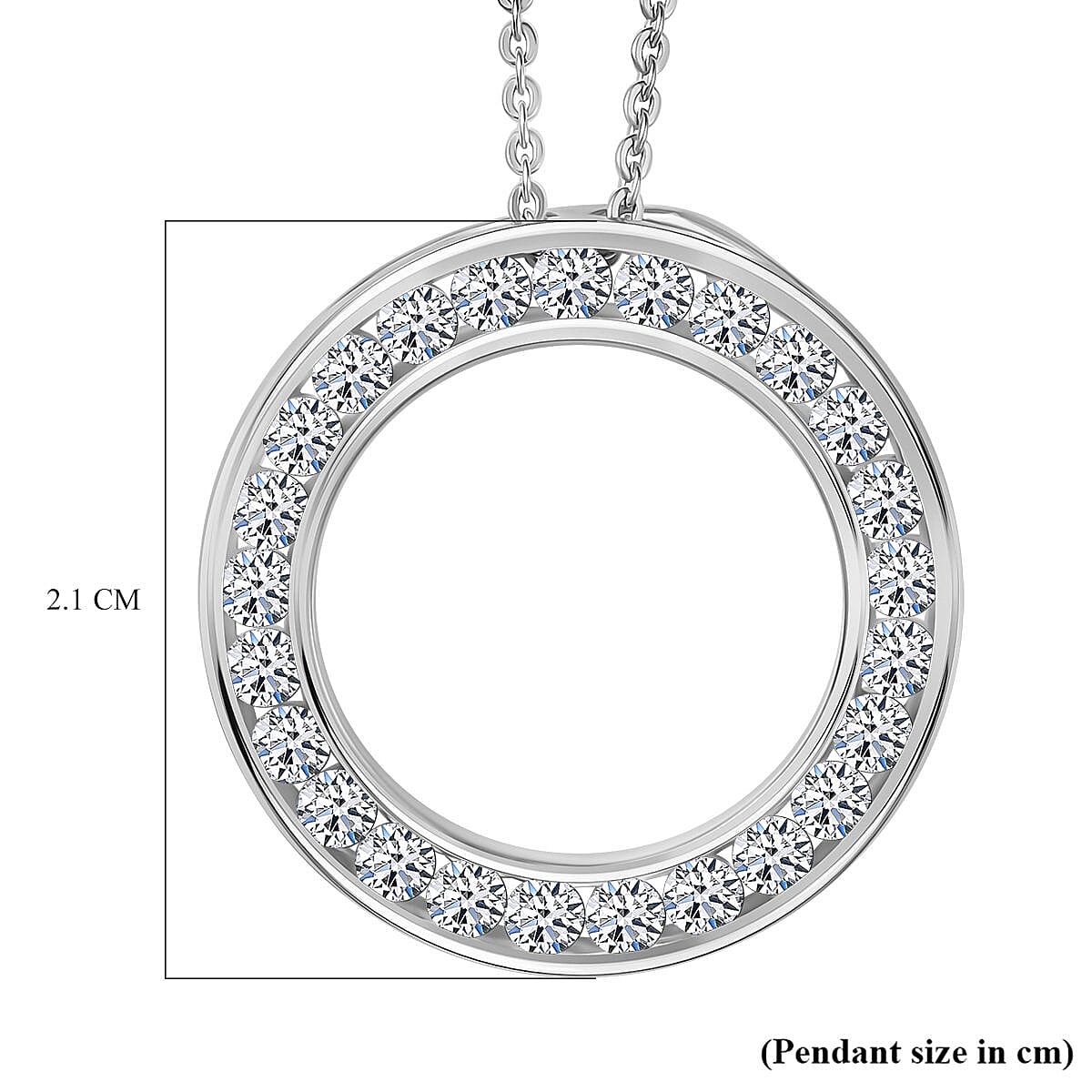 Luxuriant - Lab Grown Diamond (SI-GH) SI-GH Circle of Life Pendant with Chain (Size 20) in Rhodium Overlay Sterling Silver 1.00 Ct. Luxuriant - Lab Grown Diamond (SI-GH) SI-GH Circle of Life Pendant with Chain (Size 20) in Rhodium Overlay Sterling Silver 1.00 Ct.
