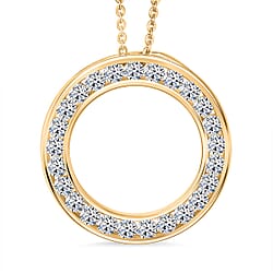 LUXURIANT 1 Ct. Lab Grown Diamond Circle of Life Pendant with Chain (Size 20) in 18K Vermeil Yellow Gold Over Sterling Silver