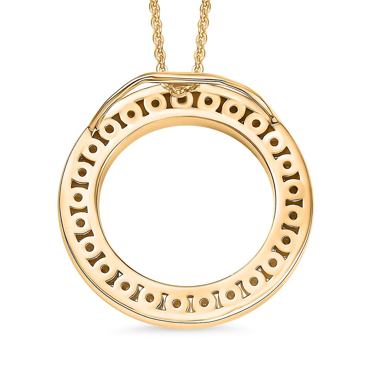Luxuriant - Lab Grown Diamond SI-GH Circle of Life Pendant with Chain (Size 20) in 18K Vermeil Yellow Gold Plated Sterling Silver 1.00 Ct. Luxuriant - Lab Grown Diamond SI-GH Circle of Life Pendant with Chain (Size 20) in 18K Vermeil Yellow Gold Plated Sterling Silver 1.00 Ct.