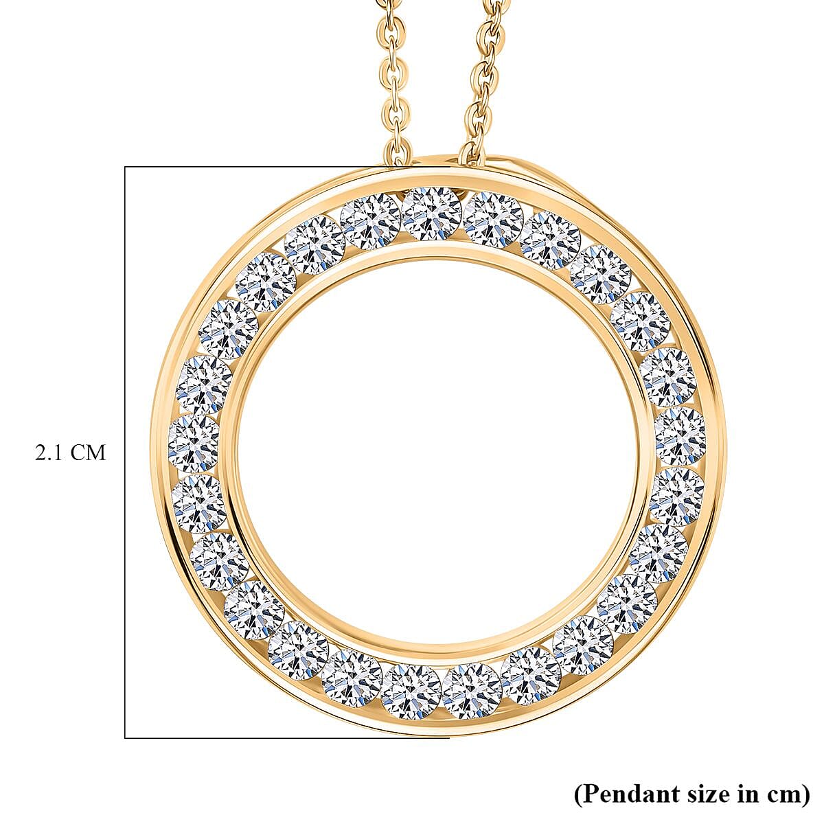 Luxuriant - Lab Grown Diamond SI-GH Circle of Life Pendant with Chain (Size 20) in 18K Vermeil Yellow Gold Plated Sterling Silver 1.00 Ct. Luxuriant - Lab Grown Diamond SI-GH Circle of Life Pendant with Chain (Size 20) in 18K Vermeil Yellow Gold Plated Sterling Silver 1.00 Ct.