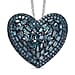 GP Amore Collection - White Diamond Heart Pendant with Chain (Size 20) in Rhodium Overlay Sterling Silver 1.08 Ct.