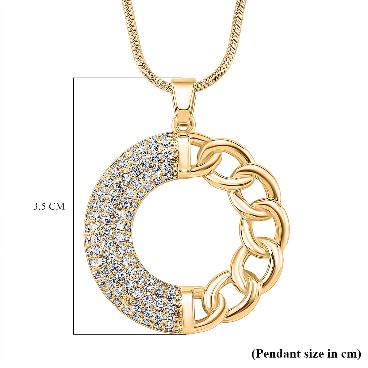 Cloeout Deal - White Cubic Zirconia Curb Pendant with Chain (Size - 20 - 2 Ext) Cloeout Deal - White Cubic Zirconia Curb Pendant with Chain (Size - 20 - 2 Ext)