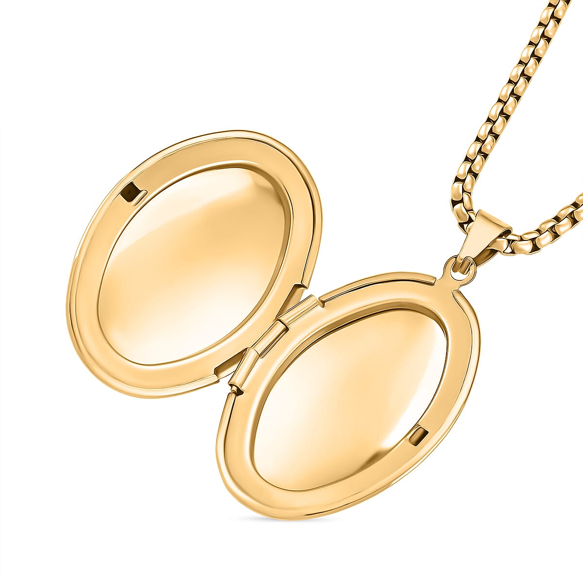 Openable Pendant with Box Chain (Size 22-2 Ext) in Yellow Gold Plating Openable Pendant with Box Chain (Size 22-2 Ext) in Yellow Gold Plating