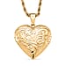 Heart Locket Pendant with Rope Necklace (Size 22-2 Ext)(Outer Pendant Size 28.70x27.30mm).