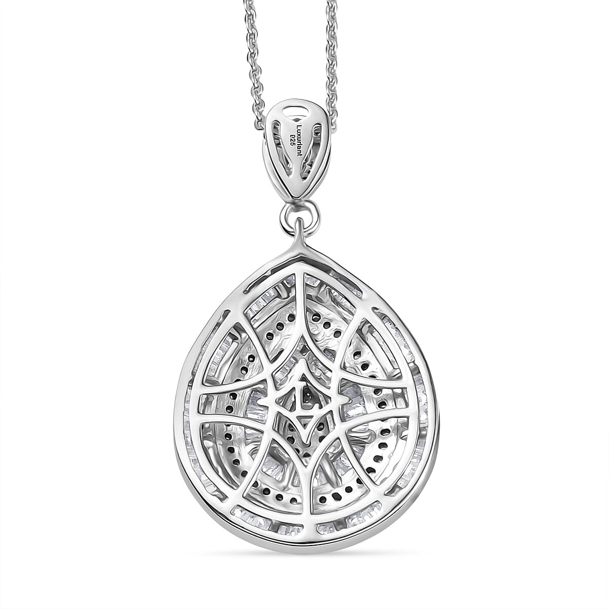 Luxuriant Diamond Lab Grown Diamond (SI-G-H) Pendant with Chain (Size 20) in Rhodium Overlay Sterling Silver 1.00 Cts Luxuriant Diamond Lab Grown Diamond (SI-G-H) Pendant with Chain (Size 20) in Rhodium Overlay Sterling Silver 1.00 Cts
