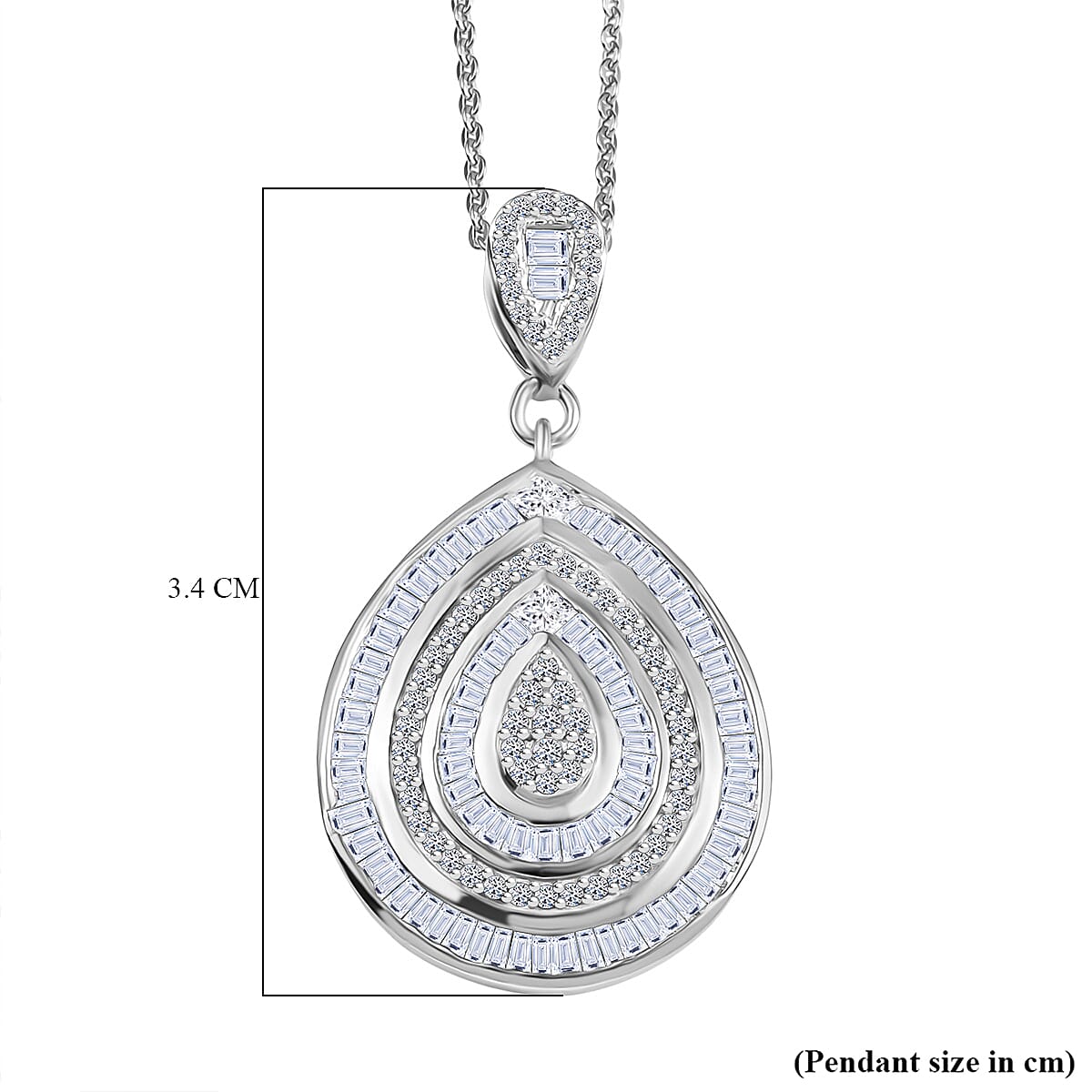 Luxuriant Diamond Lab Grown Diamond (SI-G-H) Pendant with Chain (Size 20) in Rhodium Overlay Sterling Silver 1.00 Cts Luxuriant Diamond Lab Grown Diamond (SI-G-H) Pendant with Chain (Size 20) in Rhodium Overlay Sterling Silver 1.00 Cts