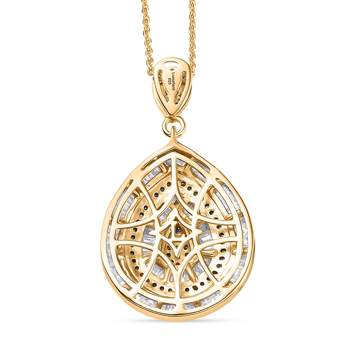 Luxuriant Diamond Lab Grown Diamond (SI-G-H) Pendant with Chain (Size 20) in 18K Vermeil Yellow Gold Plated Sterling Silver 1.00 Cts Luxuriant Diamond Lab Grown Diamond (SI-G-H) Pendant with Chain (Size 20) in 18K Vermeil Yellow Gold Plated Sterling Silver 1.00 Cts