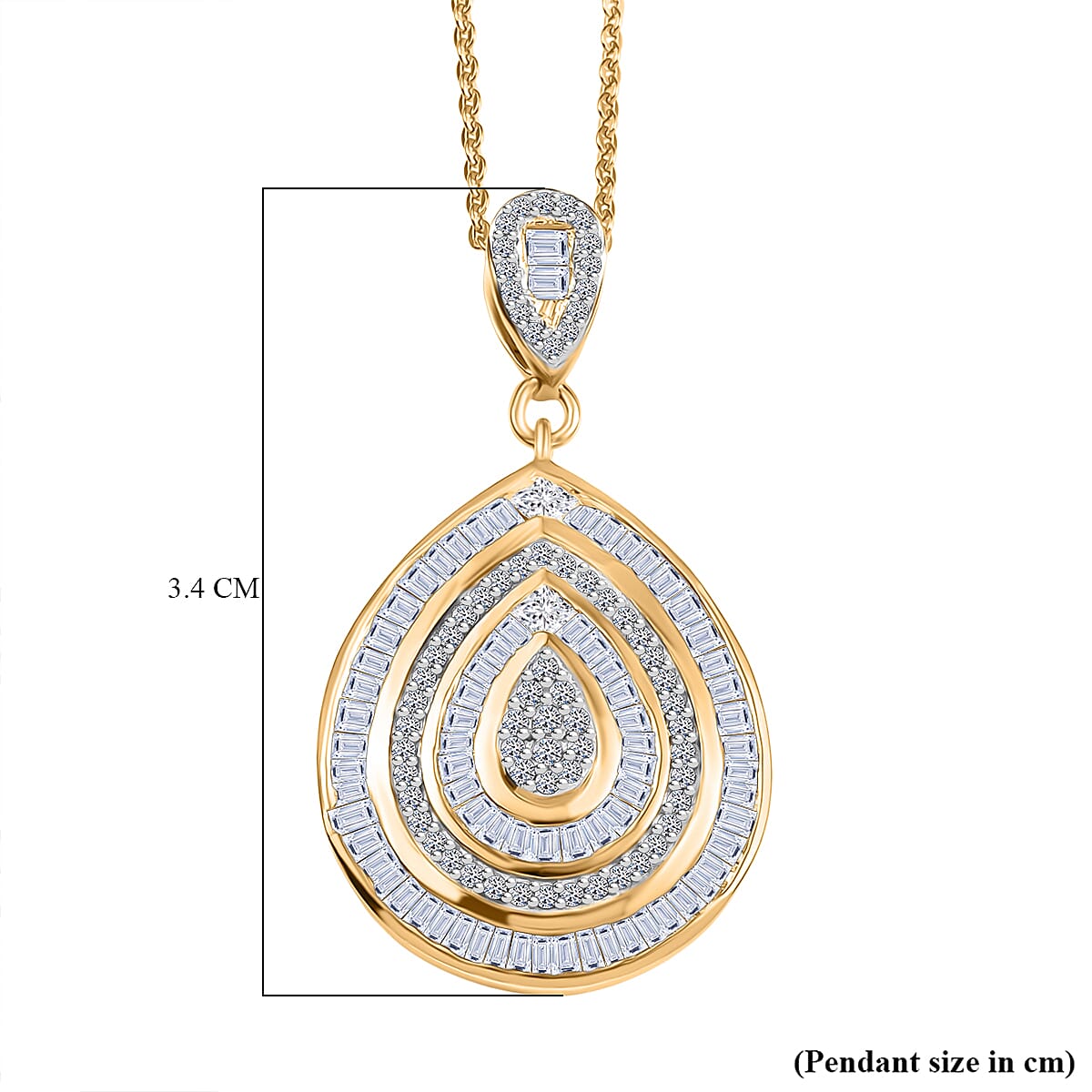 Luxuriant Diamond Lab Grown Diamond (SI-G-H) Pendant with Chain (Size 20) in 18K Vermeil Yellow Gold Plated Sterling Silver 1.00 Cts Luxuriant Diamond Lab Grown Diamond (SI-G-H) Pendant with Chain (Size 20) in 18K Vermeil Yellow Gold Plated Sterling Silver 1.00 Cts