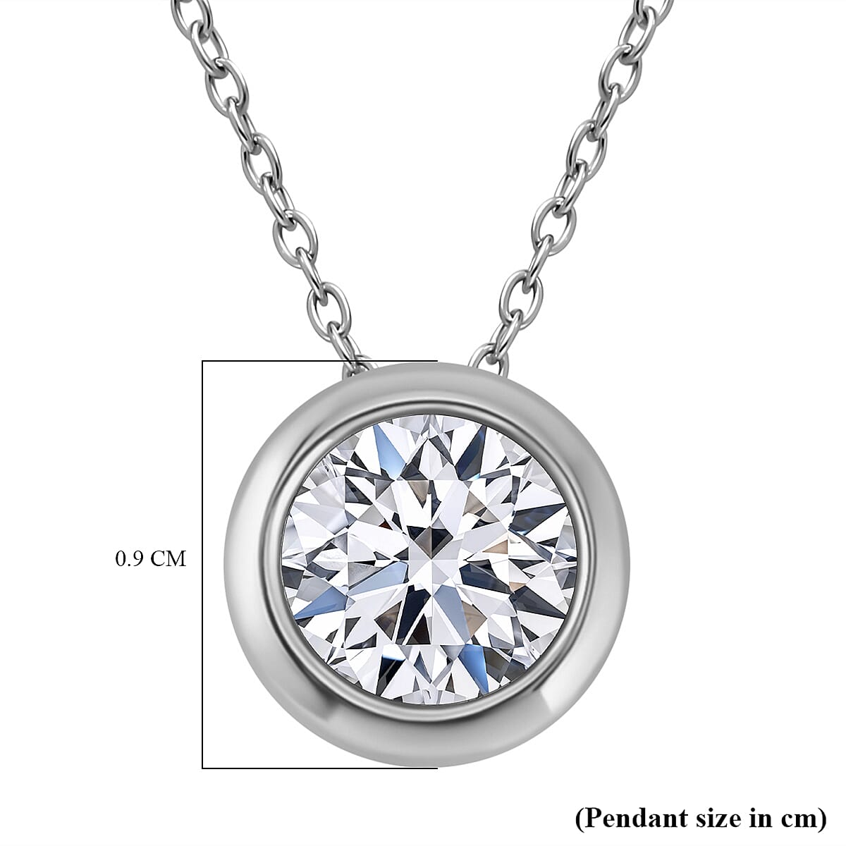 Luxuriant Diamond SGL Certified Lab Grown Diamond (SI-GH) Pendant with Chain (Size 18-20) in Rhodium Overlay Sterling Silver 1.00 Ct.