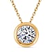 LUXURIANT 1 Ct. Bezel-Set Lab Grown Diamond Solitaire Pendant with Chain (Size 18-20) in Vermeil Yellow Gold Over Sterling Silver, SGL Certified