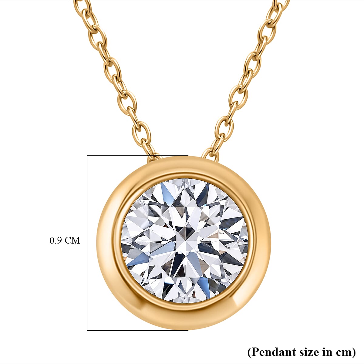 Luxuriant Diamond SGL Certified Lab Grown Diamond (SI-GH) Pendant with Chain (Size 18-20) in Vermeil Yellow Gold Plated Sterling Silver 1.00 Ct.