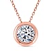 LUXURIANT 1 Ct. Bezel-Set Lab Grown Diamond Solitaire Pendant with Chain (Size 18-20) in Vermeil Yellow Gold Over Sterling Silver, SGL Certified