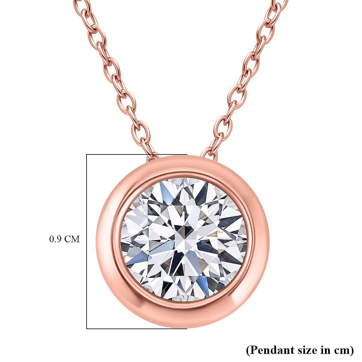 Luxuriant Diamond SGL Certified Lab Grown Diamond (SI-GH) Pendant with Chain (Size 18-20) in Vermeil Rose Gold Plated Sterling Silver 1.00 Ct.