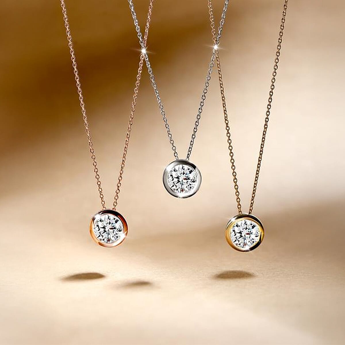 Luxuriant Diamond SGL Certified Lab Grown Diamond (SI-GH) Pendant with Chain (Size 18-20) in Vermeil Rose Gold Plated Sterling Silver 1.00 Ct.