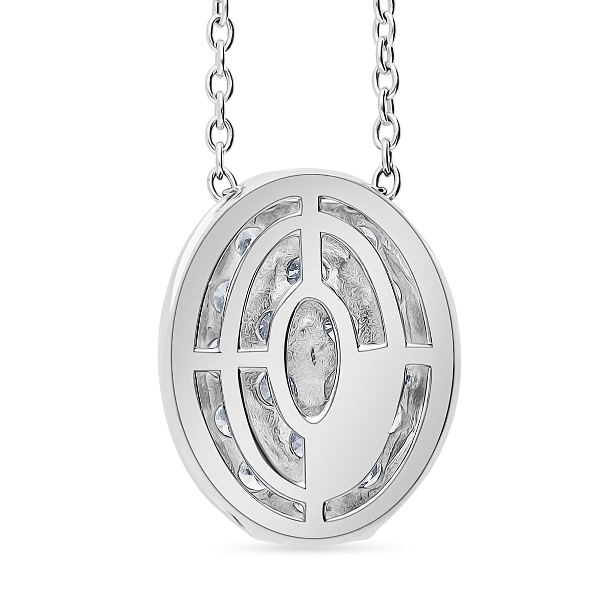 Luxuriant Diamond Lab Grown Diamond (SI-GH) Pendant with Chain (Size 18-2) in Platinum Overlay Sterling Silver