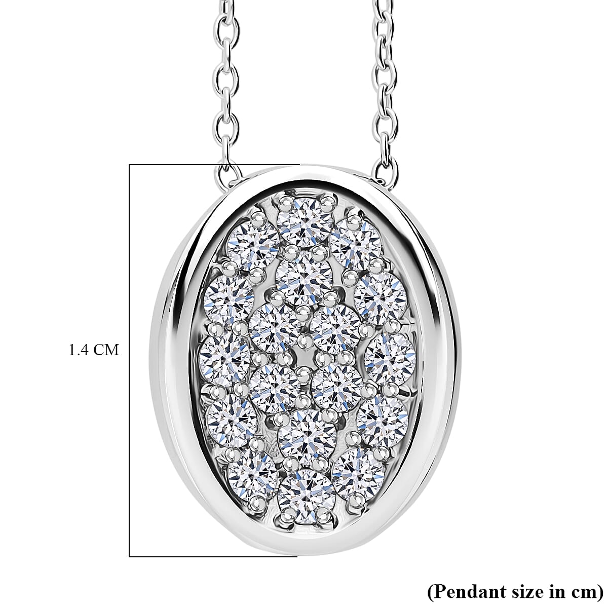 Luxuriant Diamond Lab Grown Diamond (SI-GH) Pendant with Chain (Size 18-2) in Platinum Overlay Sterling Silver