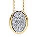 LUXURIANT Lab Grown Diamond Cluster Pendant with Chain (Size 18-2) in Vermeil Yellow Gold Plated Sterling Silver (SI-GH)