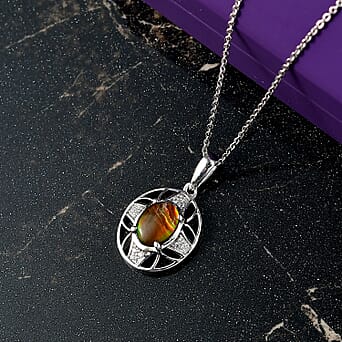 https://tjcuk.sirv.com/Products/43/9/4391259/Ammolite-White-Zircon-Pendant-with-Chain-Size-20-in-Rhodium-Overlay-St_4391259_2.jpg?w=342&h=342