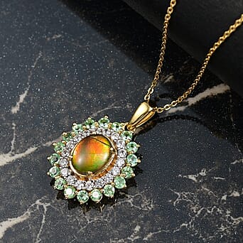 https://tjcuk.sirv.com/Products/43/9/4391272/Ammolite-Tsavorite-Garnet-White-Zircon-Pendant-with-Chain-Size-20-in-1_4391272_1.jpg?w=342&h=342