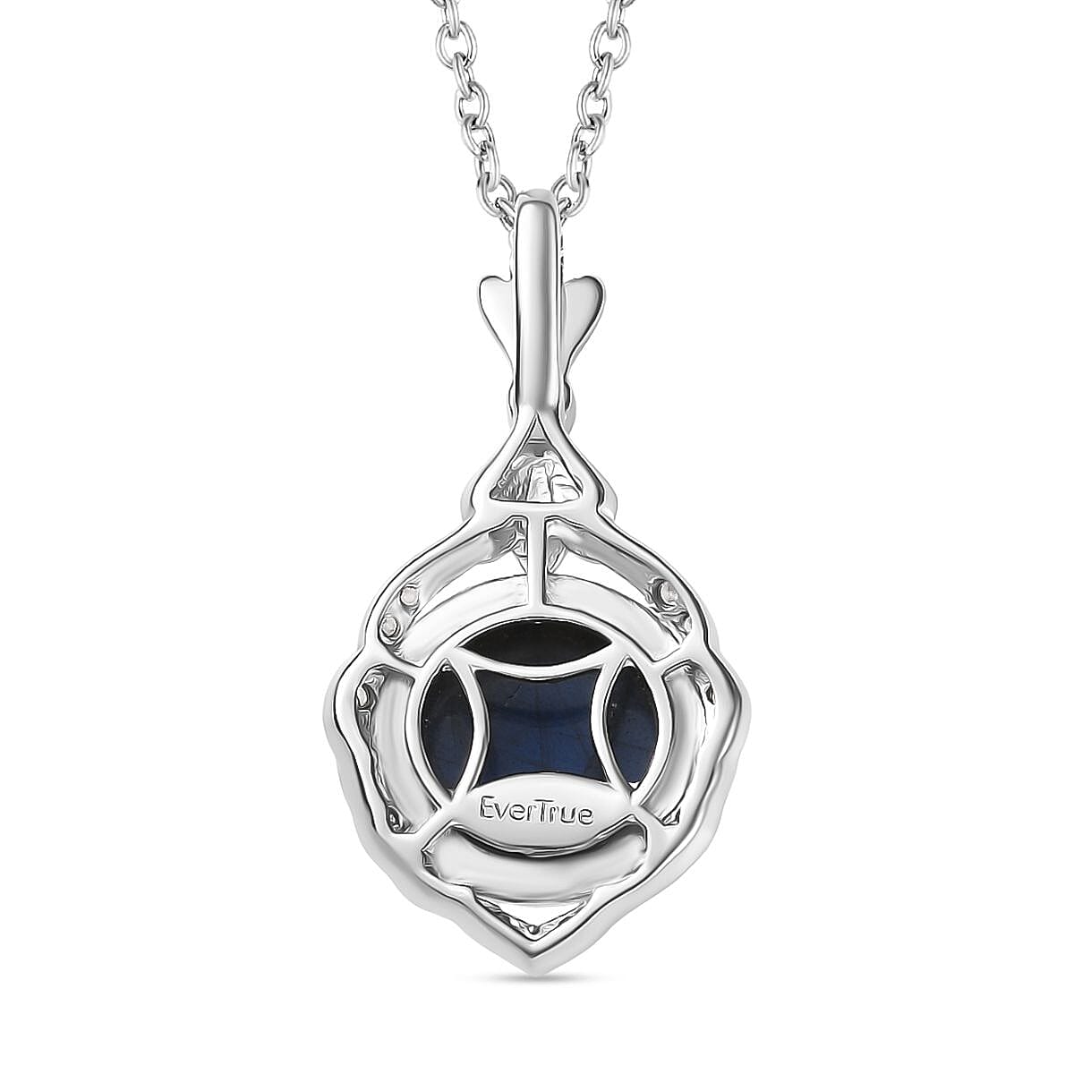 AAA Labradorite & White Zircon Pendant with Chain (Size 20) 5.07 Ct. AAA Labradorite & White Zircon Pendant with Chain (Size 20) 5.07 Ct.