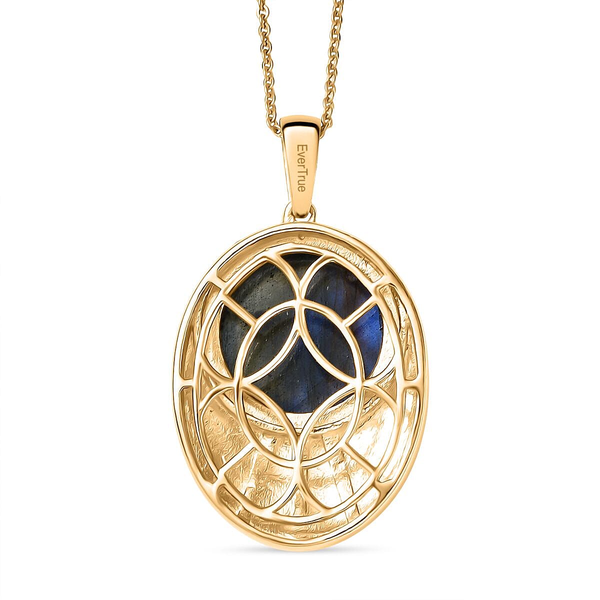 Labradorite Pendant with Chain (Size 20) Stainless Steel 11.000 Ct. Labradorite Pendant with Chain (Size 20) Stainless Steel 11.000 Ct.