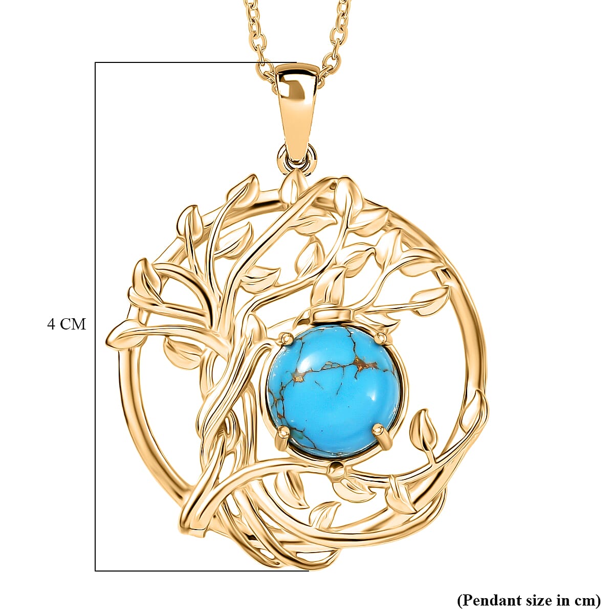 Tucson Find - Blue Turquoise Leaf Pendant with Chain (Size 20) Tucson Find - Blue Turquoise Leaf Pendant with Chain (Size 20)
