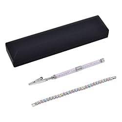 2 Piece Set - Austrian Sapphire Blue Color Crystal Bracelet (Size 7.5) & Bracelet Buddy 70.00 Ct.