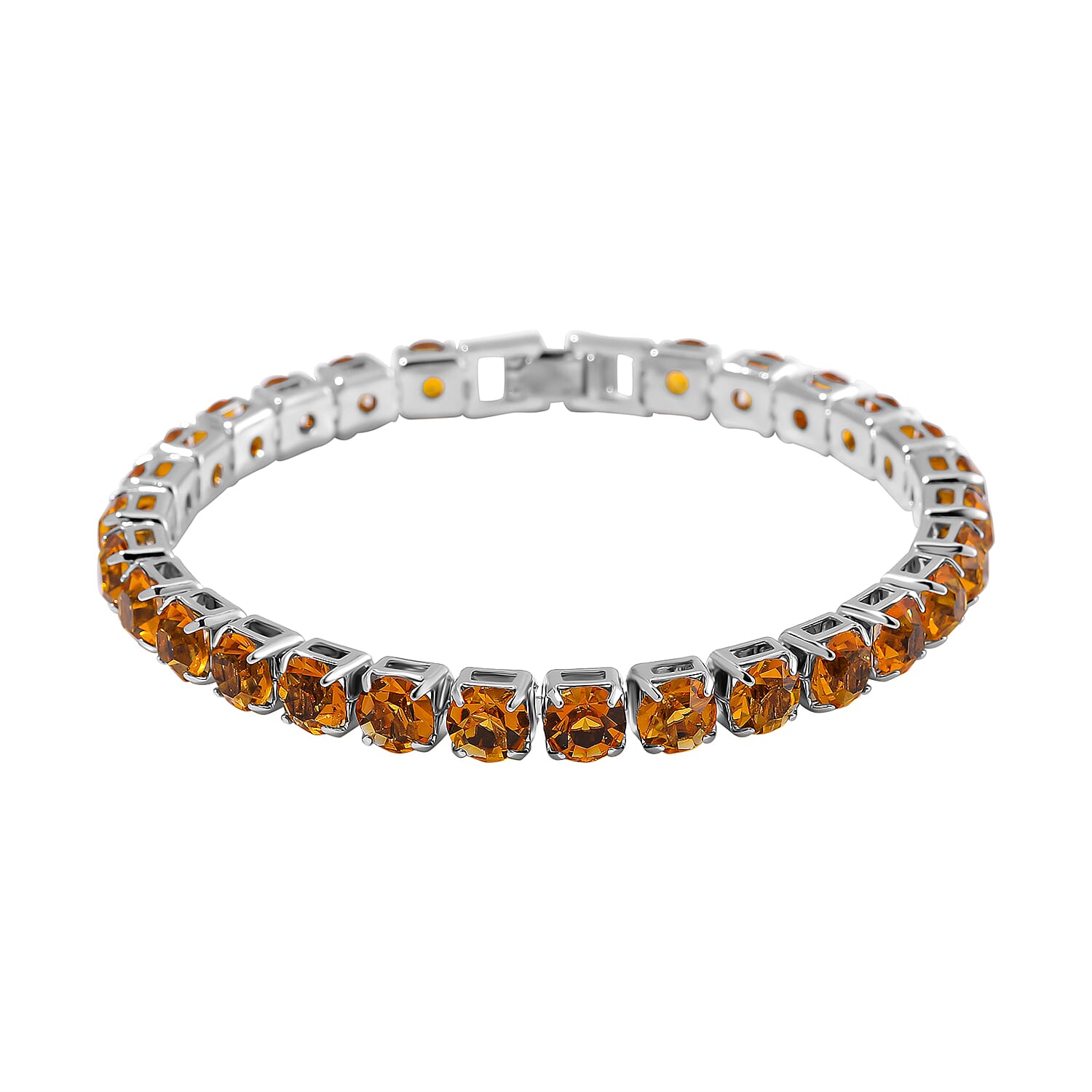 2 Piece Set - Austrian Yellow Crystal Bracelet (Size 7.5) & Bracelet Buddy 70.00 Ct.