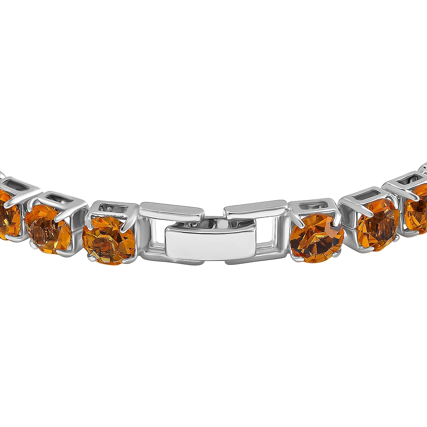 2 Piece Set - Austrian Yellow Crystal Bracelet (Size 7.5) & Bracelet Buddy 70.00 Ct.