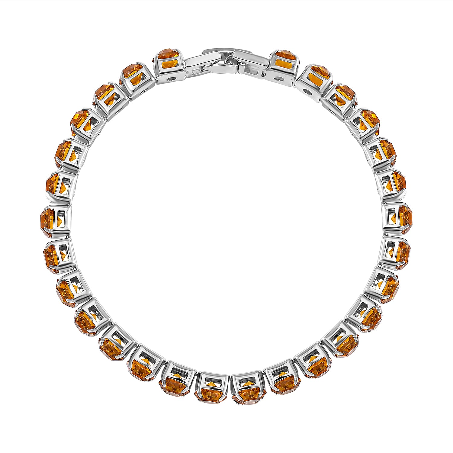 2 Piece Set - Austrian Yellow Crystal Bracelet (Size 7.5) & Bracelet Buddy 70.00 Ct.