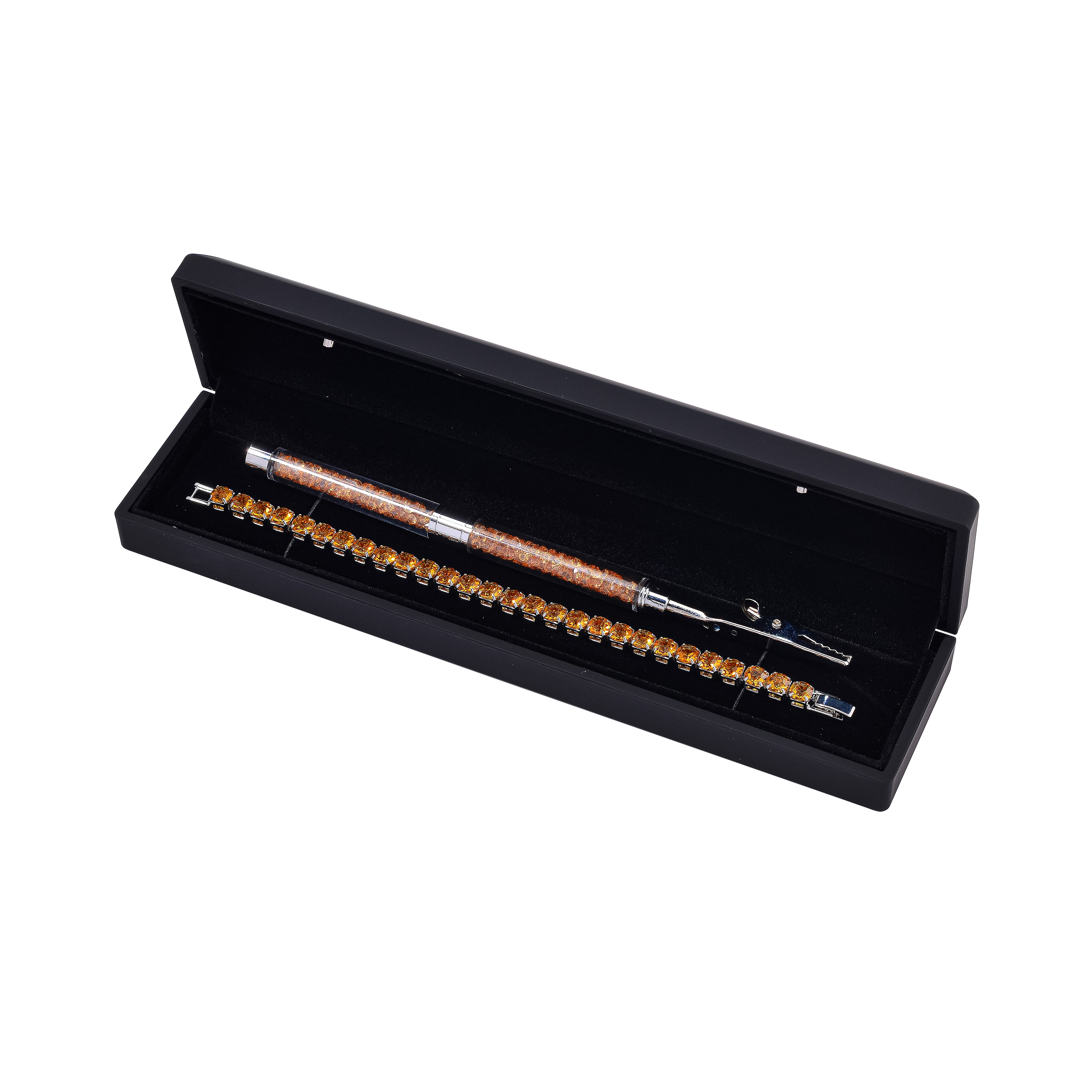 2 Piece Set - Austrian Yellow Crystal Bracelet (Size 7.5) & Bracelet Buddy 70.00 Ct.