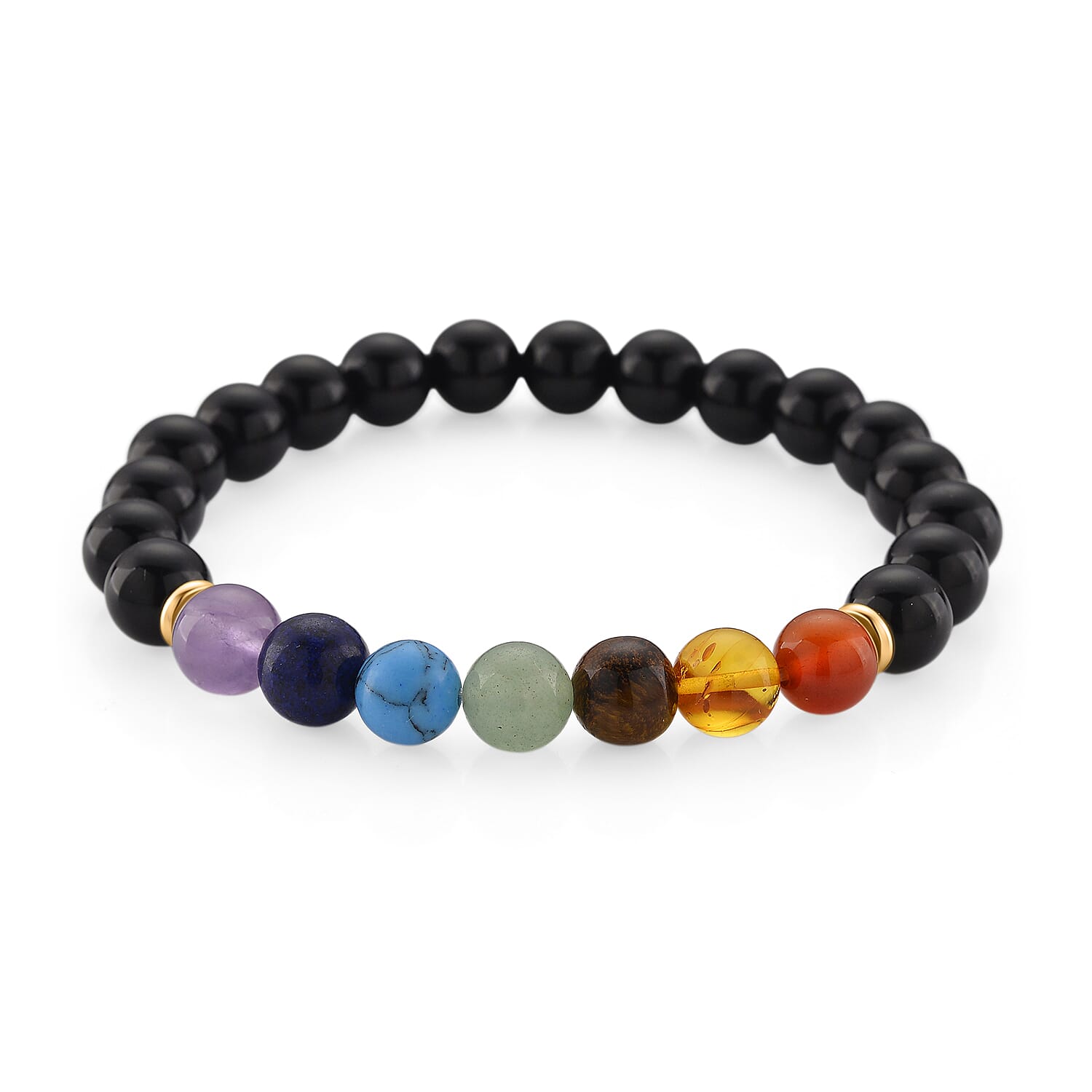 Tuscon Find Closeout Deal - 2 Piece Set -  Framed Gemstone Tree of Life - Red Garnet, Multi Gemstone with Seven Chakra Gemstone Bracelet (Size 7.5 Stretchable) 240.00 Ct.