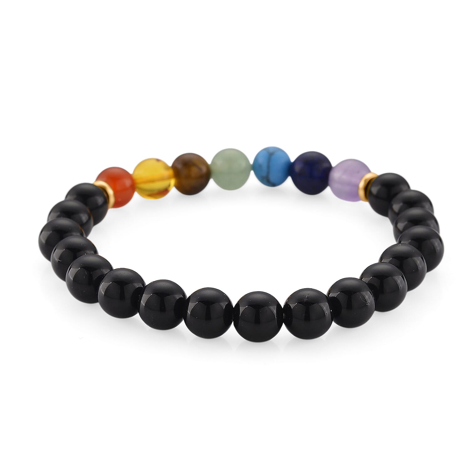 Tuscon Find Closeout Deal - 2 Piece Set - Framed Gemstone Tree of Life - Multi Tourmaline, Multi Gemstone with Seven Chakra Gemstone Bracelet (Size 7.5 Stretchable) 240.00 Ct.