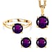 3 Piece Set - African Amethyst Earring, Ring, Pendant with Chain