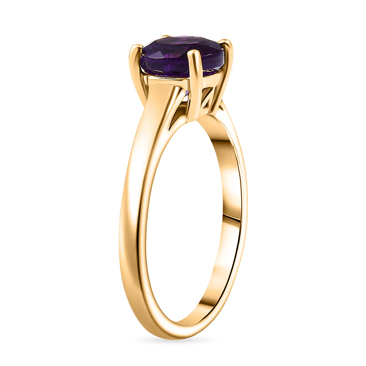 3 Piece Set - African Amethyst Earring, Ring, Pendant with Chain (Size 20) in 14K Yellow Gold Plated Sterling Silver 3.75 Ct, Silver Wt. 5.39 Gms. 3 Piece Set - African Amethyst Earring, Ring, Pendant with Chain (Size 20) in 14K Yellow Gold Plated Sterling Silver 3.75 Ct, Silver Wt. 5.39 Gms.