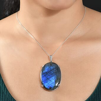 https://tjcuk.sirv.com/Products/43/9/4393765/Labradorite-Pendant-with-Chain-Size-20-in-Rhodium-Overlay-Sterling-Sil_4393765_1.jpg?w=342&h=342