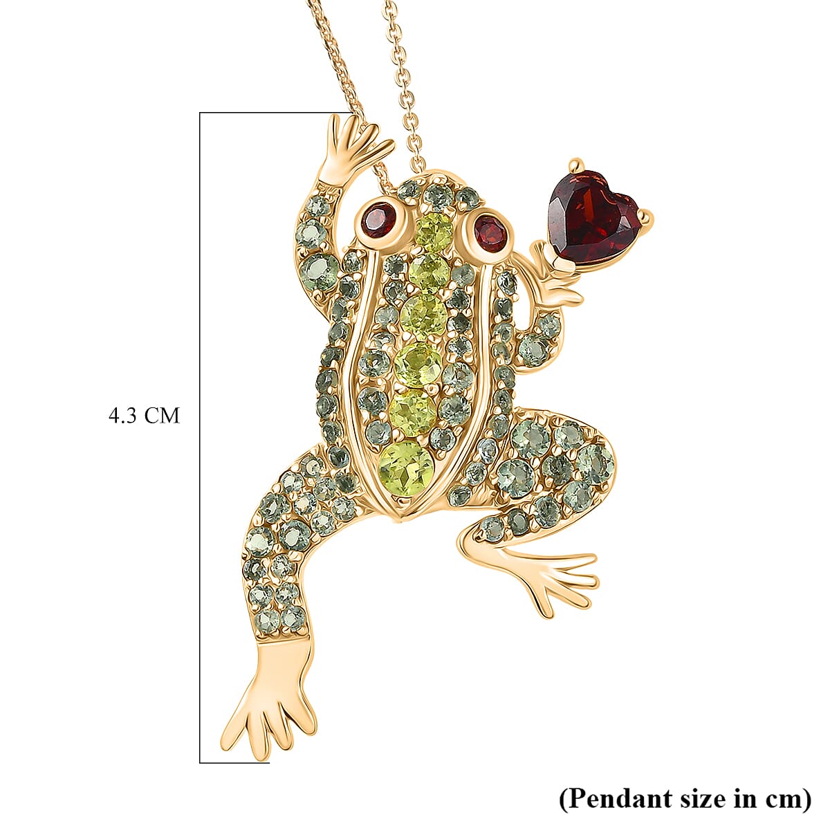 GP - Italian Garden Collection Red Garnet & Multi Gemstones Pendant Cum Brooch with Chain (Size 20) in 18K Vermeil Yellow Gold Plated Sterling Silver 4.00 Ct, Silver Wt. 8.47 Gms. GP - Italian Garden Collection Red Garnet & Multi Gemstones Pendant Cum Brooch with Chain (Size 20) in 18K Vermeil Yellow Gold Plated Sterling Silver 4.00 Ct, Silver Wt. 8.47 Gms.