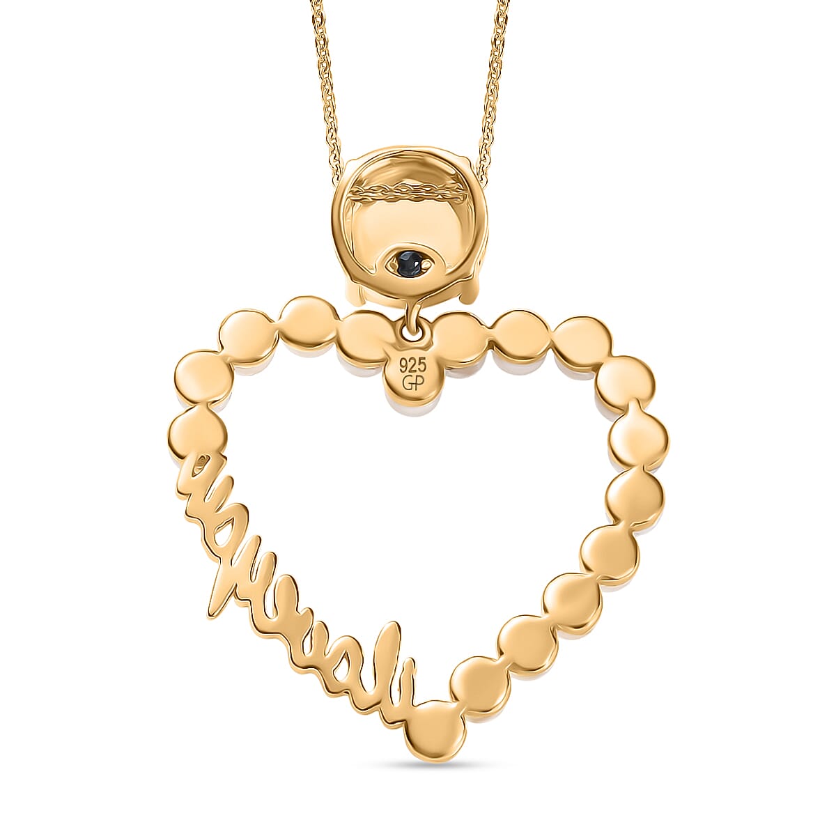 GP - Amore Collection White Fresh Water Pearl & Blue Sapphire Pendant with Chain (Size 20) in 18K Vermeil Yellow Gold Sterling Silver 8.41 Ct. GP - Amore Collection White Fresh Water Pearl & Blue Sapphire Pendant with Chain (Size 20) in 18K Vermeil Yellow Gold Sterling Silver 8.41 Ct.