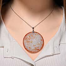 Dragon Carving Red Jade Pendant with Chain (Size 20) in Rhodium Overlay Sterling Silver 140.00 Ct.