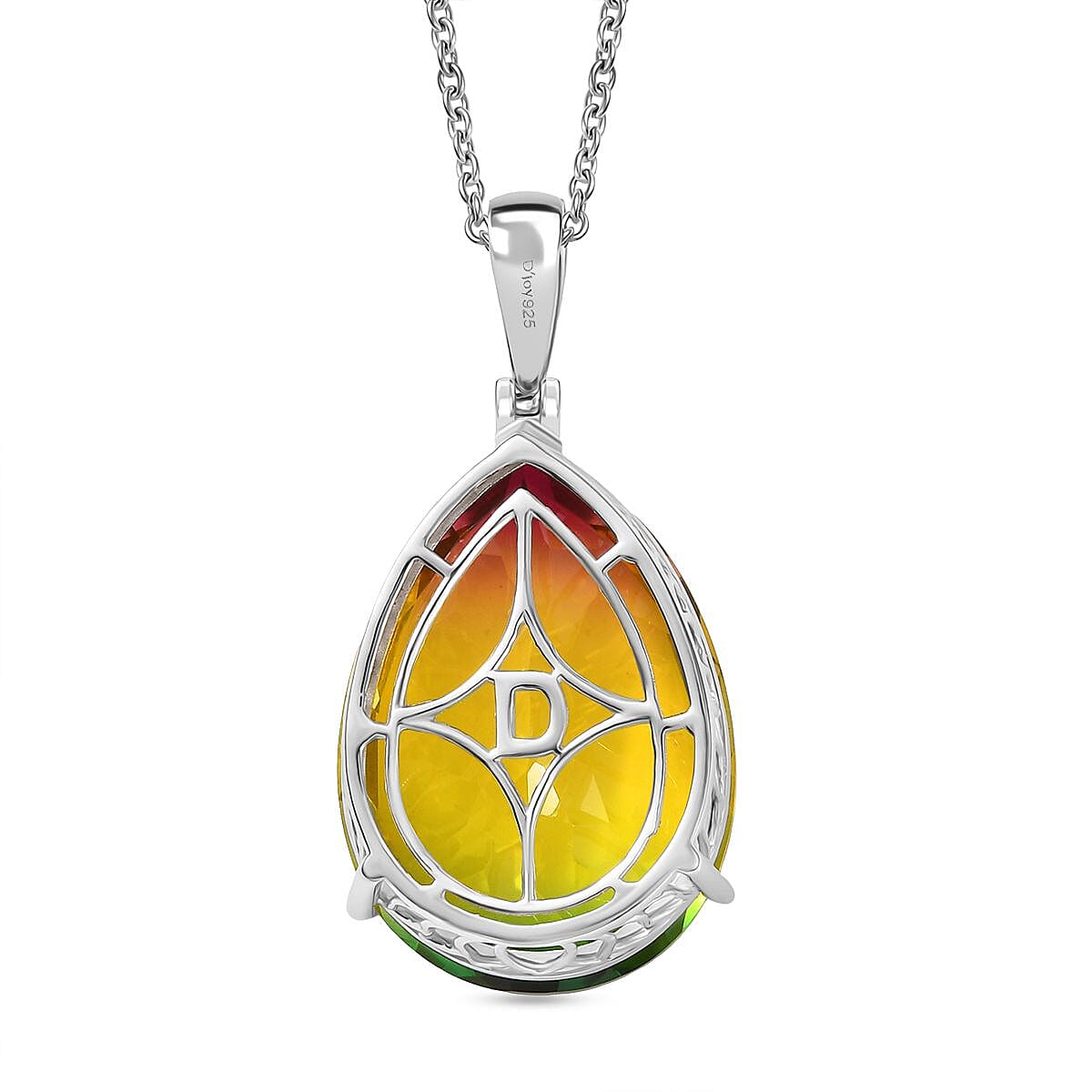 Djoy Rainbow Genesis Quartz Sunbeam Oasis Pendant with Chain (Size 20) in Rhodium Overlay Sterling Silver 52.01 Ct, Silver Wt. 8.41 Djoy Rainbow Genesis Quartz Sunbeam Oasis Pendant with Chain (Size 20) in Rhodium Overlay Sterling Silver 52.01 Ct, Silver Wt. 8.41