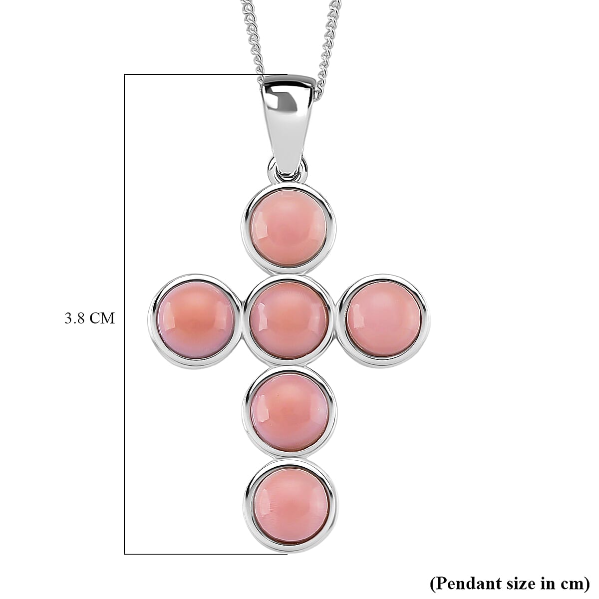 Queen Conch Shell Pendant with Chain (Size 18) with Lobster Clasp in Rhodium Overlay Sterling Silver 5.00 Ct, Silver Wt. 5.40 Gms.