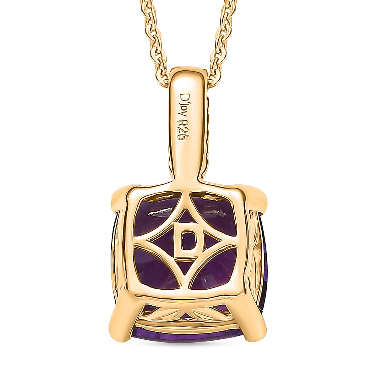 African Amethyst Pendant with Chain (Size 20) in 14K Yellow Gold Overlay Sterling Silver 4.09 Ct. African Amethyst Pendant with Chain (Size 20) in 14K Yellow Gold Overlay Sterling Silver 4.09 Ct.