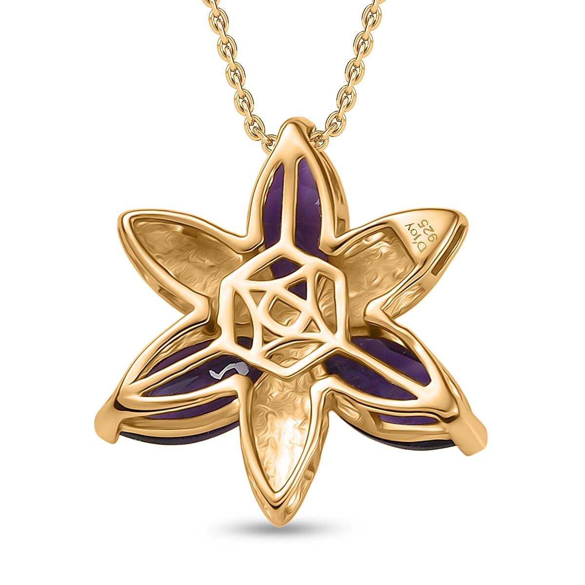 African Amethyst Pendant with Chain (Size 20) in 14K Yellow Gold Overlay Sterling Silver 2.69 Ct. African Amethyst Pendant with Chain (Size 20) in 14K Yellow Gold Overlay Sterling Silver 2.69 Ct.