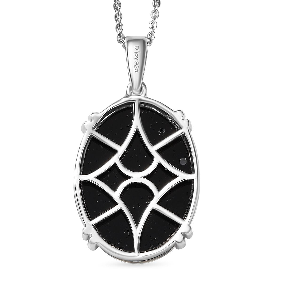 AAAA Extremely Rare Size Australian Opal  (20X15) Pendant with Chain (Size 20) in Rhodium Overlay Sterling Silver 8.250ct